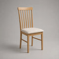 Esszimmerstuhl aus massivem Buchenholz mit Polstersitz Natur/Beige 45 x 52 x 98 cm