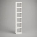 Bücherregal mit 6 Fächern aus melaminbeschichteter Spanplatte, Weiß, 180 × 30 × 30 cm
