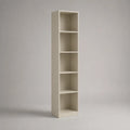 Bücherregal, Standregal mit 5 offenen Fächern aus melaminharzbeschichteter Spanplatte, Cremeweiß, 30 × 24 × 180 cm